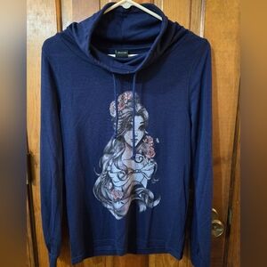 Disney Belle Beauty and the Beast Cowl neck long sleeve shirt
